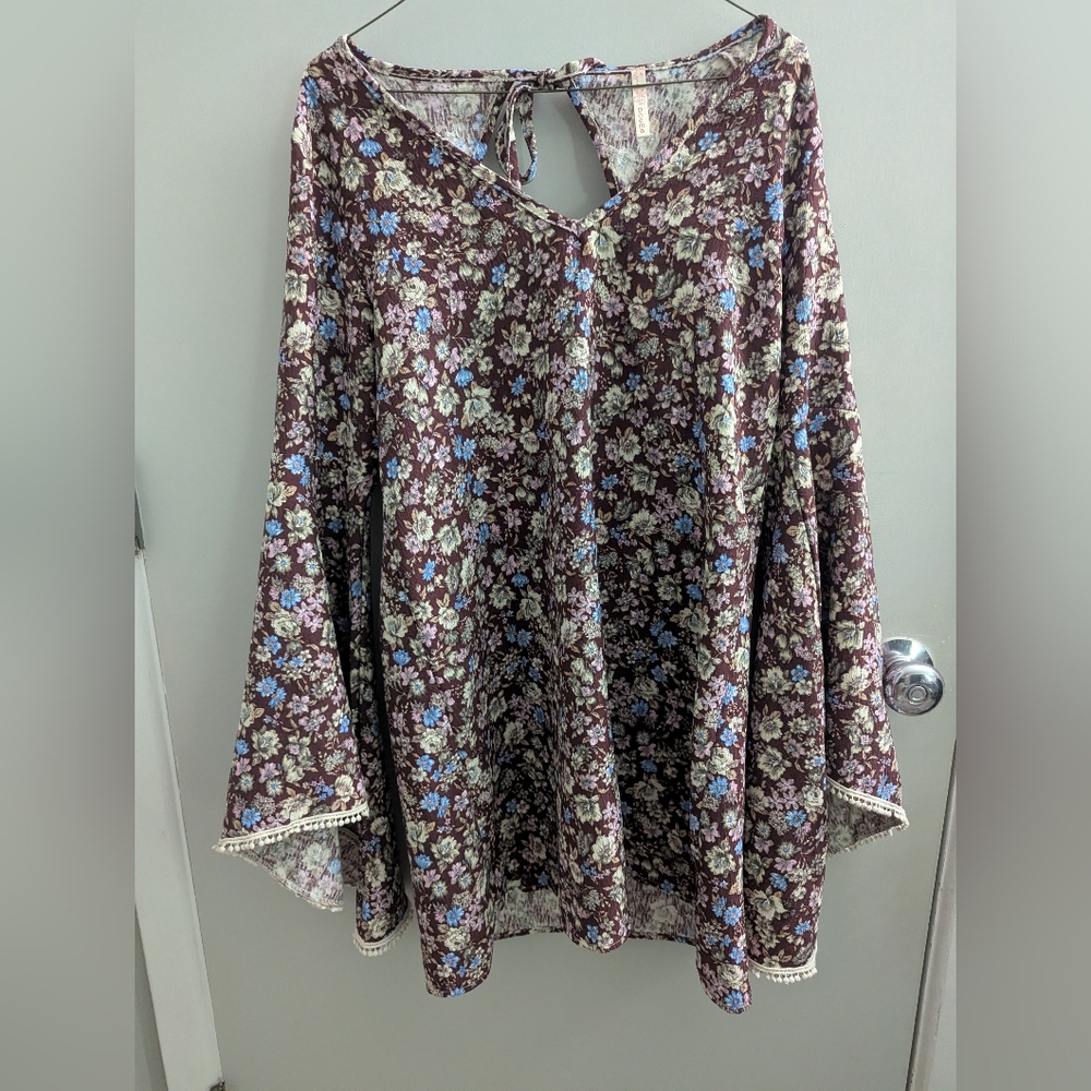 Poema Vibrant Patterned Cottage Core Bohemian Dress Size Medium